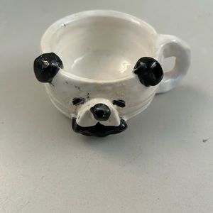 Ceramic handmade dog mug. Dish washer safe and microwaveable.